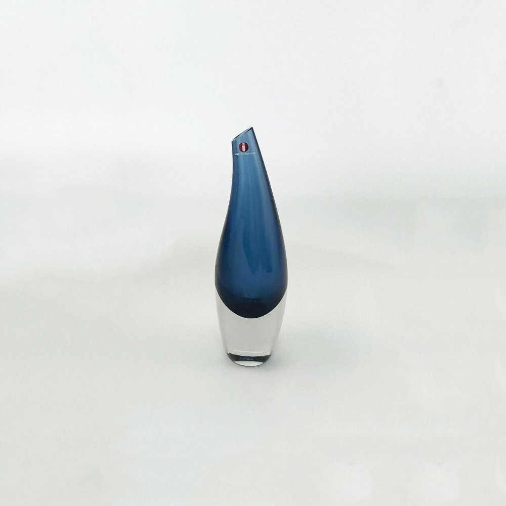 MCM Tapio Wirkkala Iittala Finland Fish Bladder Kalanrakko Blue Vase 3299